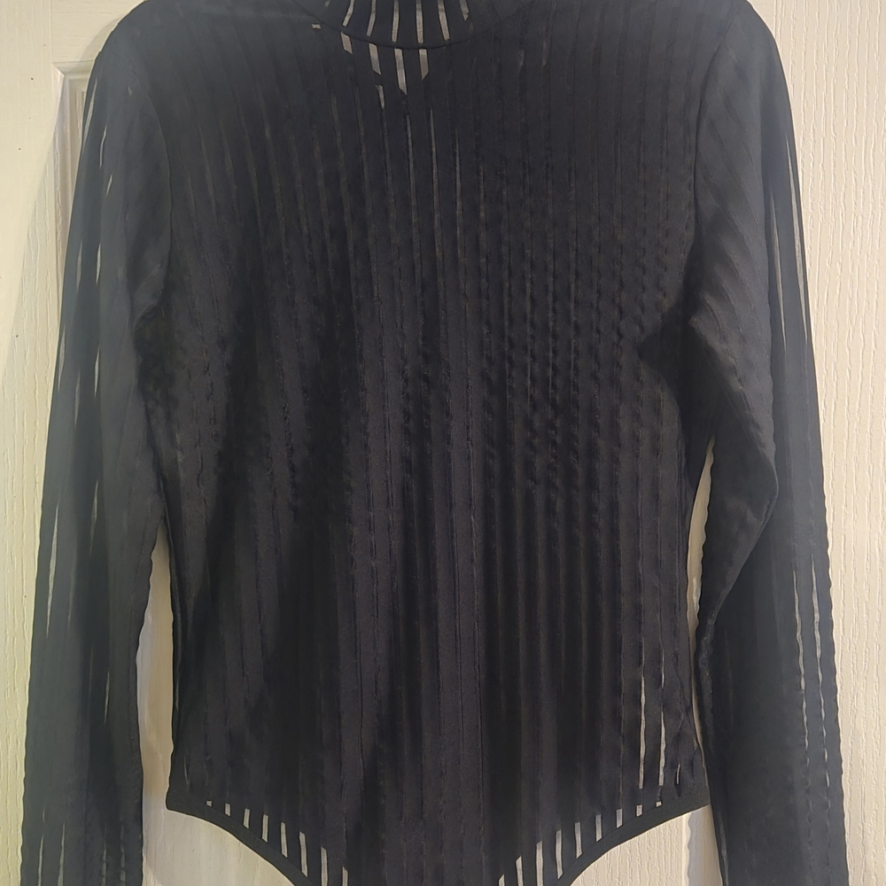 Elegant Black Sheer Women's Top